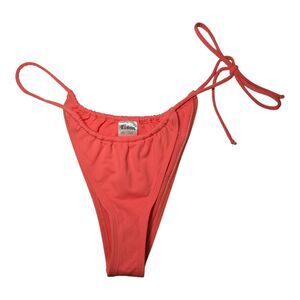 Eidon Cabana Women's Large Flamingo Orange String Bikini Bottom Side Tie NWT